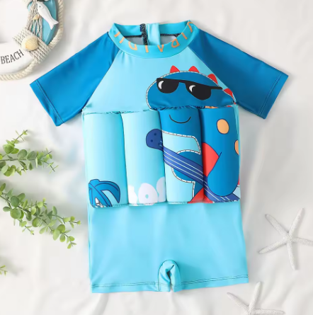 Children's Buoyancy Swimsuit Cartoon Print Swimwear Kid One-