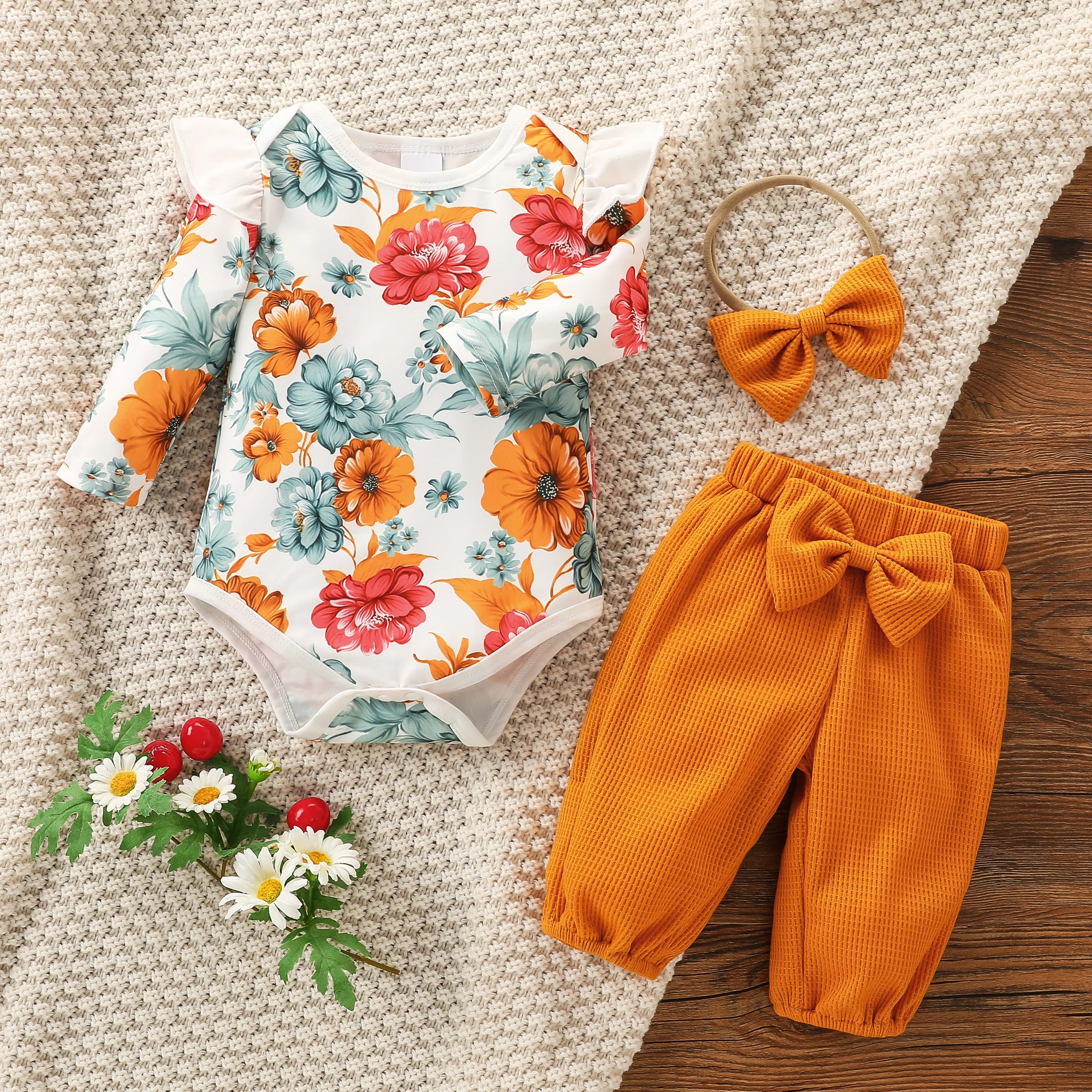 Baby girls summer 2 piece outfit set floral casual suit | See:Saw Kids
