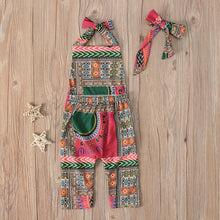 Load image into Gallery viewer, African Print Romper Jumpsuit With Headband