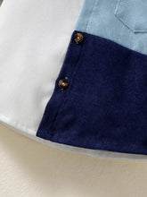 Load image into Gallery viewer, Flip collar Color Blocked Pit Stripe Top+Shorts