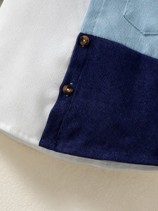 Flip collar Color Blocked Pit Stripe Top+Shorts