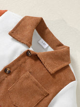 Load image into Gallery viewer, Flip collar Color Blocked Pit Stripe Top+Shorts