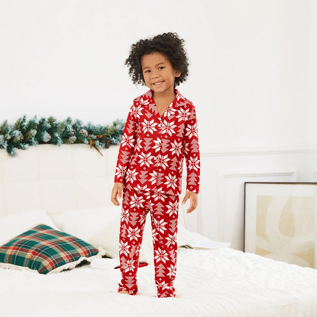 Christmas Family Matching Snowflake Pajamas Sets Basic