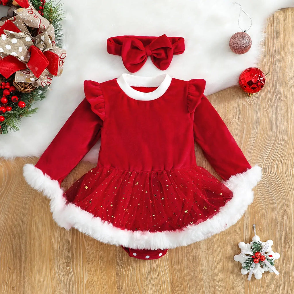 Velvet Ruffle Santa's Dress See:Saw Kids