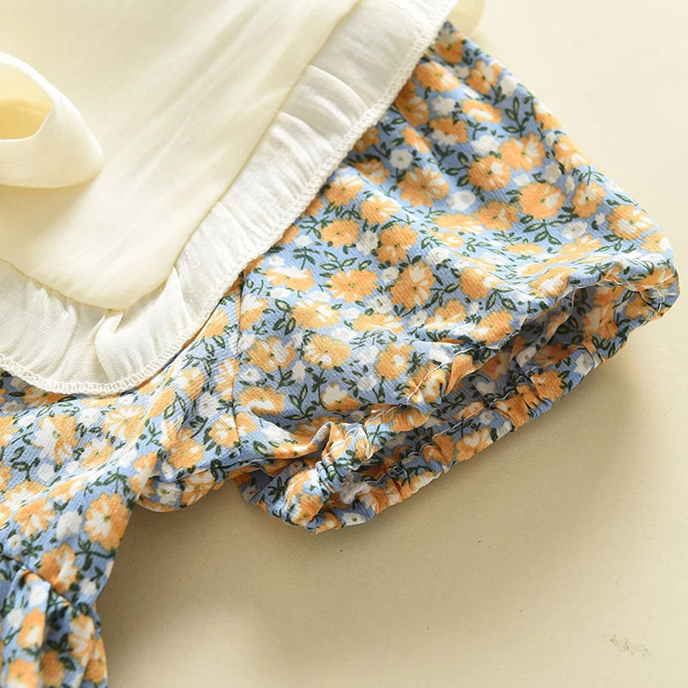 Sunny Floral Bow Dress – Yellow