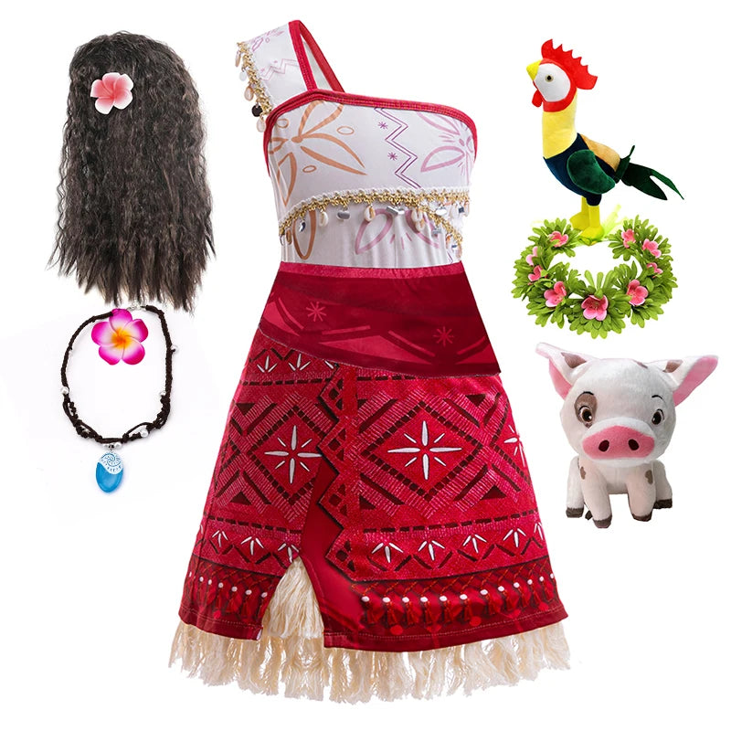 Girls Movie Moana 2 Dress Halloween Party Adventure Costume
