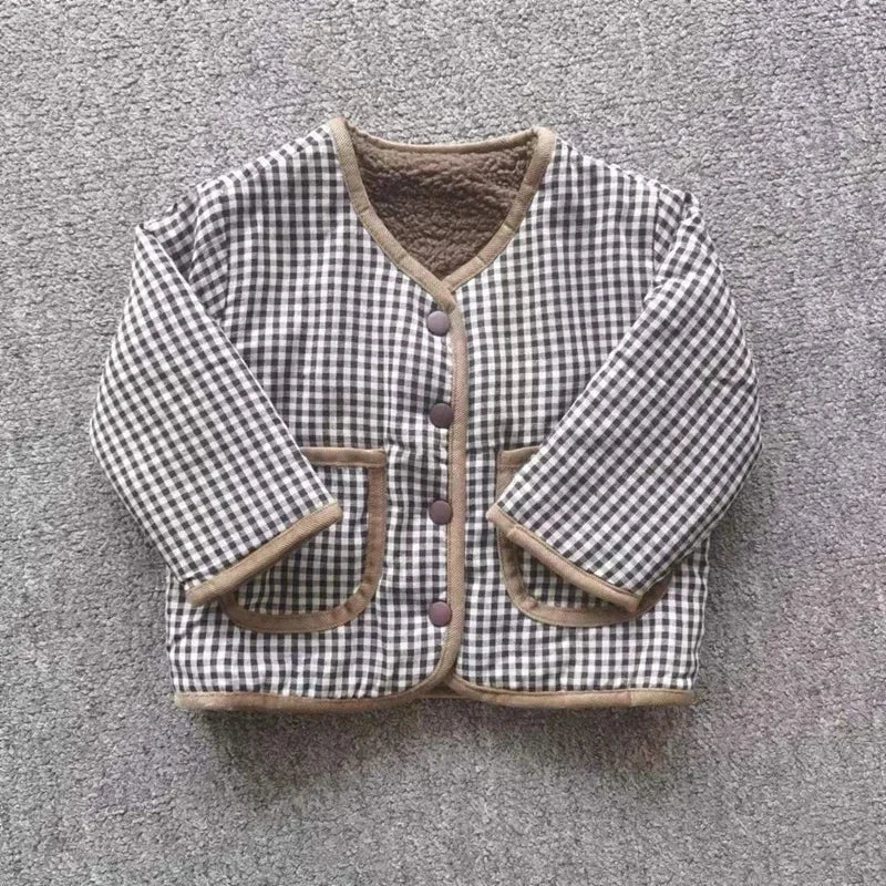 Reversible Plaid Puffer Jacket | Girls 12M–6T
