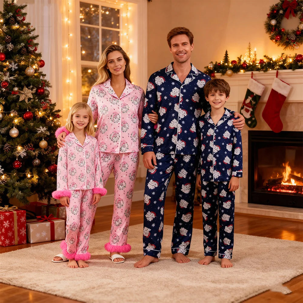 Christmas Family Matching Pajamas Sets Parent-child Santa Cl