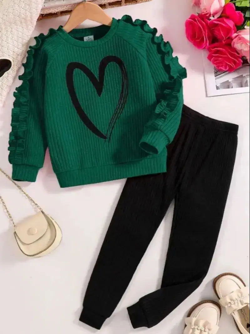 Spring and Autumn children fashion sports set girls sweater