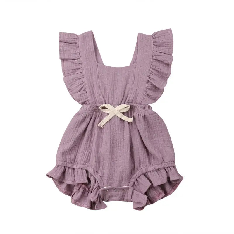 Citgeett sUMMER Newborn Baby Girls Ruffle Solid Color Bodysu