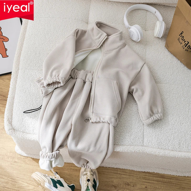 IYEAL Children's Baby Clothing Sets Winter Fleece Casual 2 P
