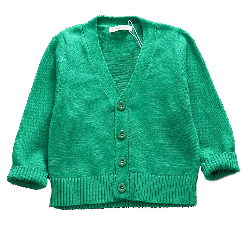 Baby Kids Cardigan Spring New Casual Long Sleeve V-neck Knit