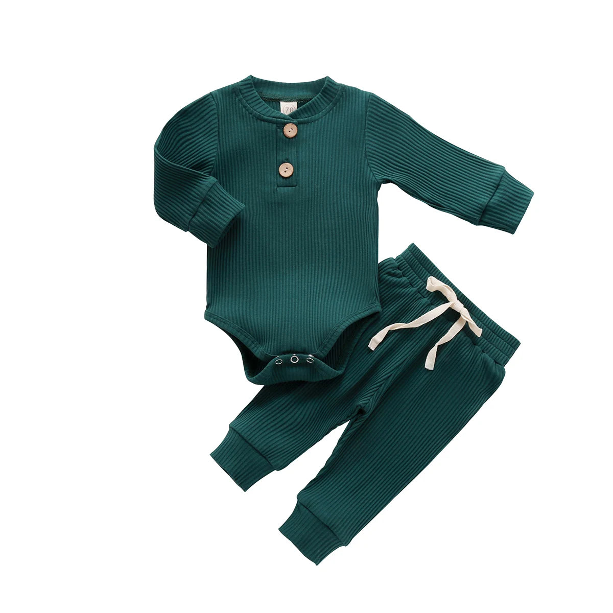 Infant Newborn Baby Girl Boy Spring Autumn Ribbed/Plaid Soli
