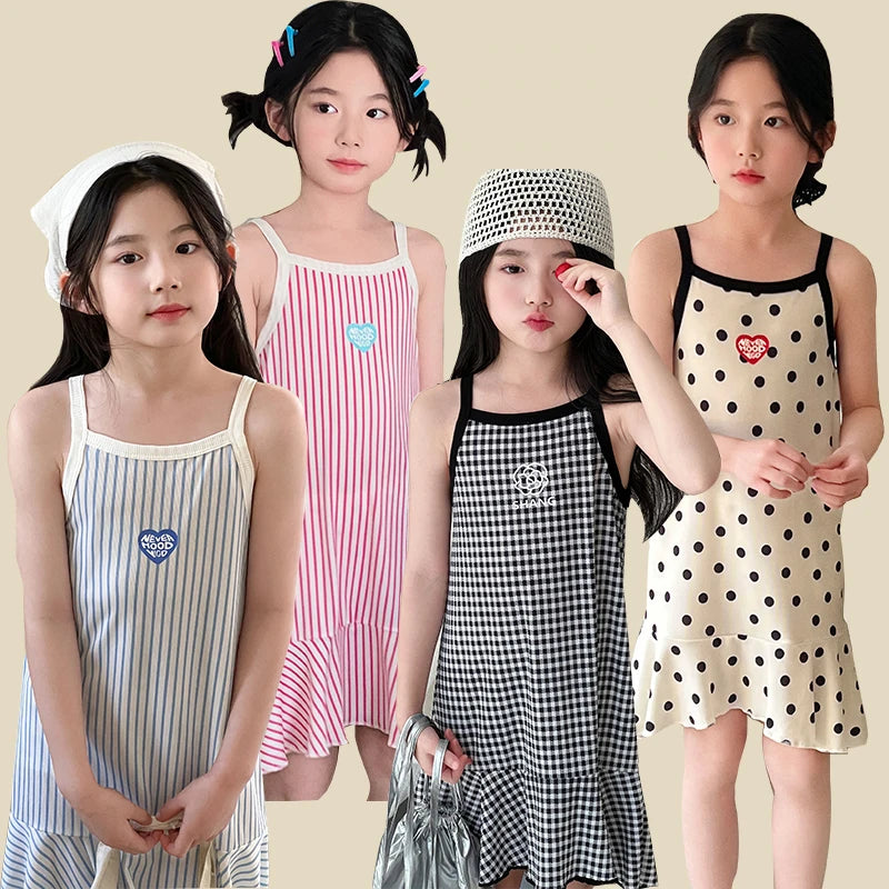 Girls' Summer Cotton Halter Dress – 6 Prints