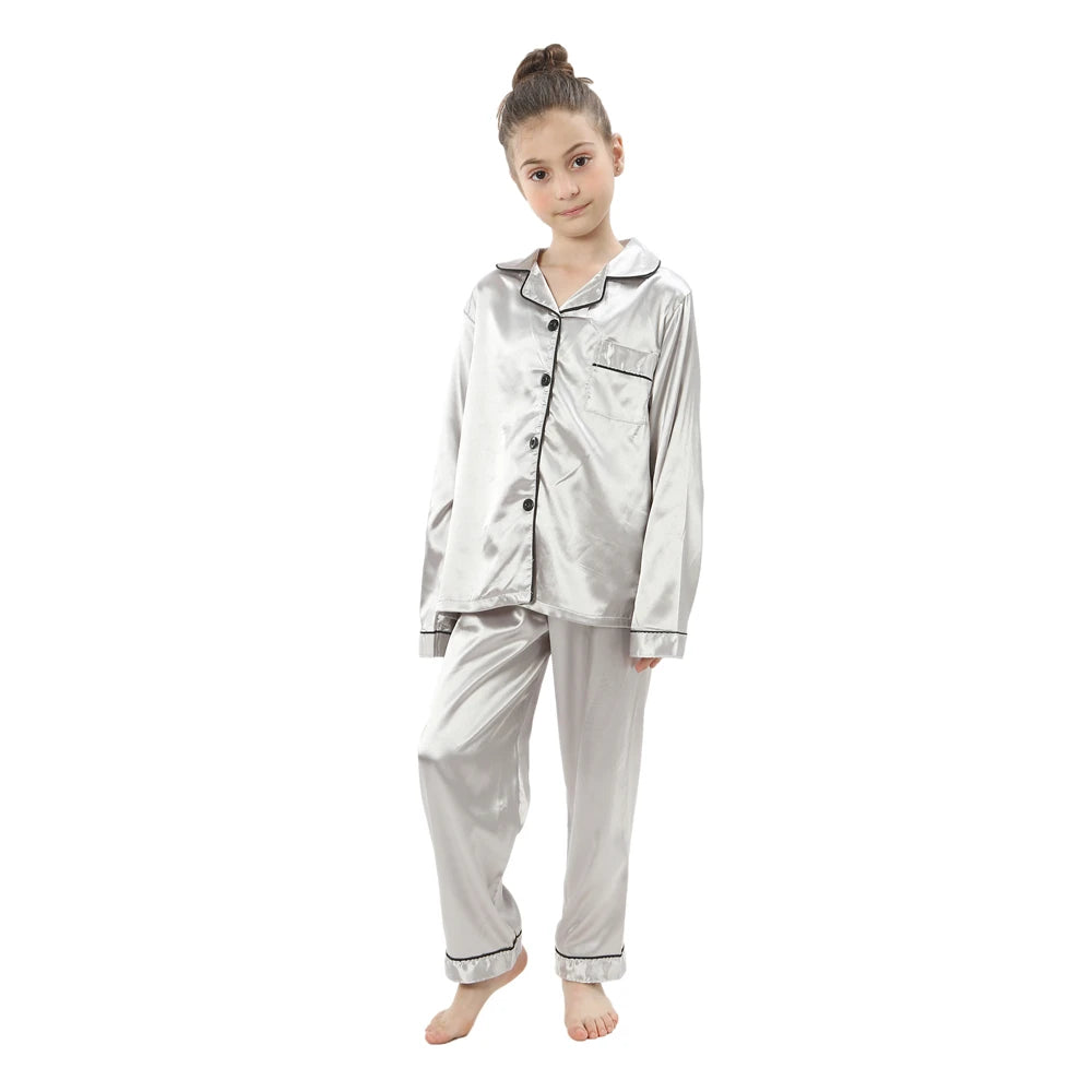 Silk Satin Pyjama Set for Kids | Ages 2-13