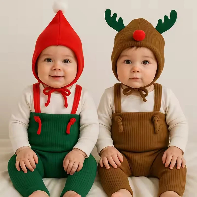 Baby Christmas Knit Outfit with Hat