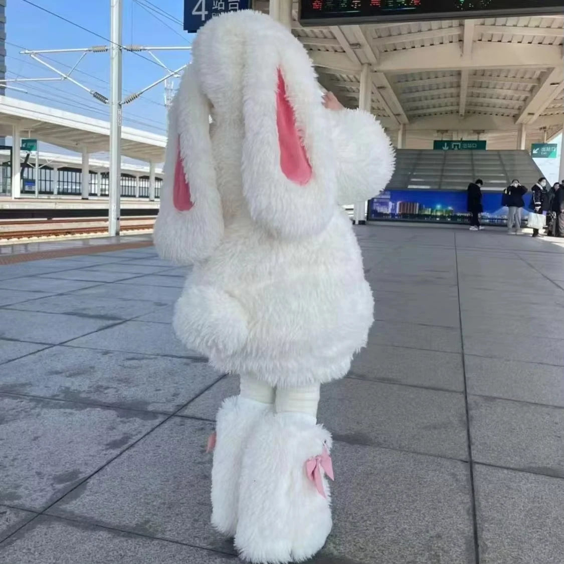Cartoon Children Plush Rabbit Cosplay Costume Kawaii Kids Wi