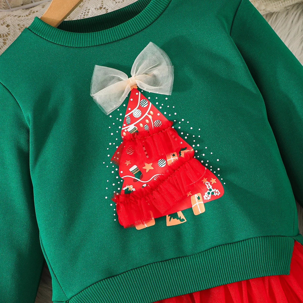 2026 Girl's Christmas Dresses Festival Green Tree Princess P