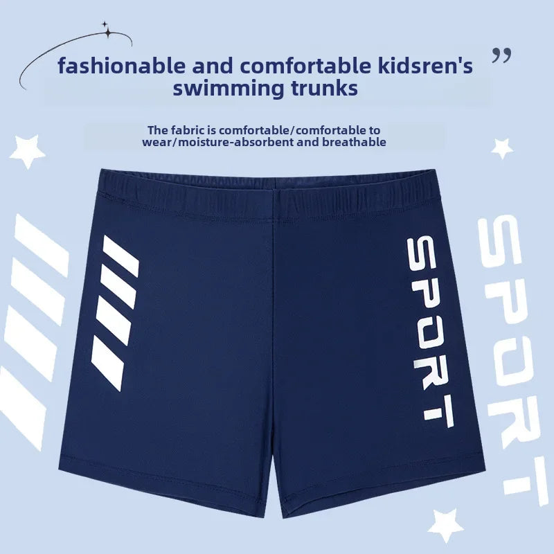 Professional Children's Swimming Trunks Unique Letter Print