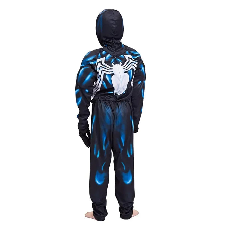 Kids Black Spider Costume Superhero Costume Onesie 3D Spande