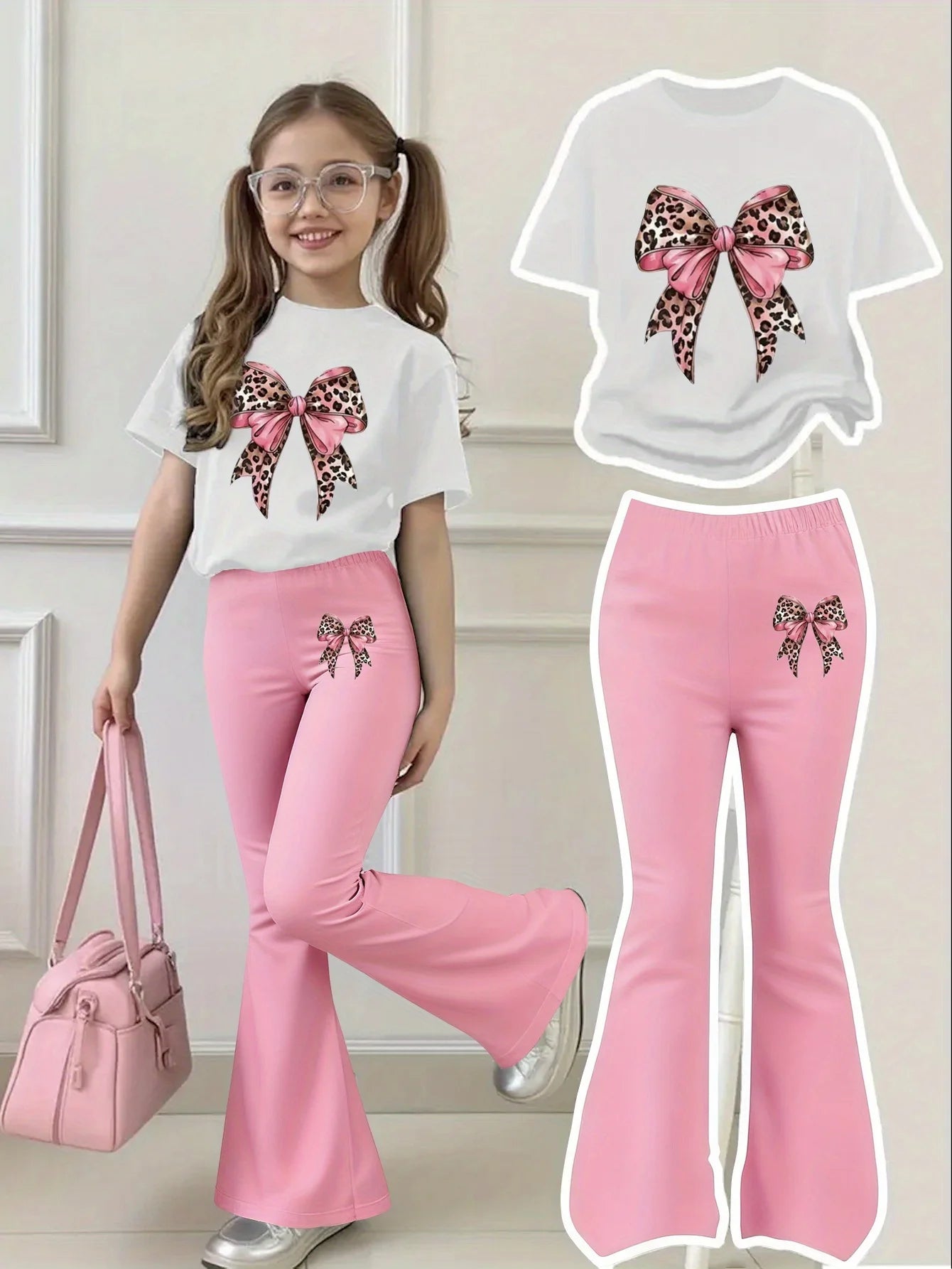 Girls leopard print bow suit | See:Saw Kids