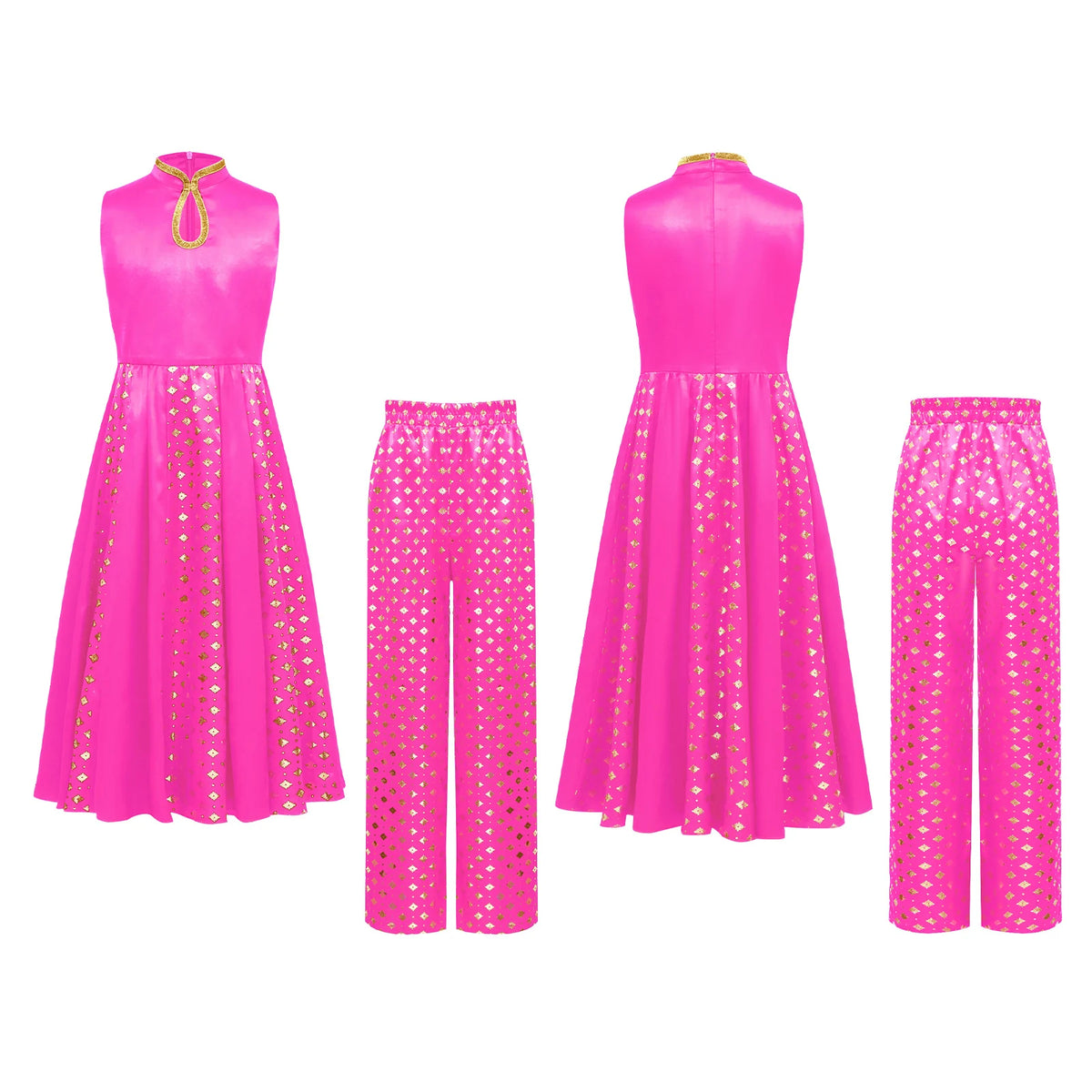 Girls' Indian Salwar Kameez with Metallic Print