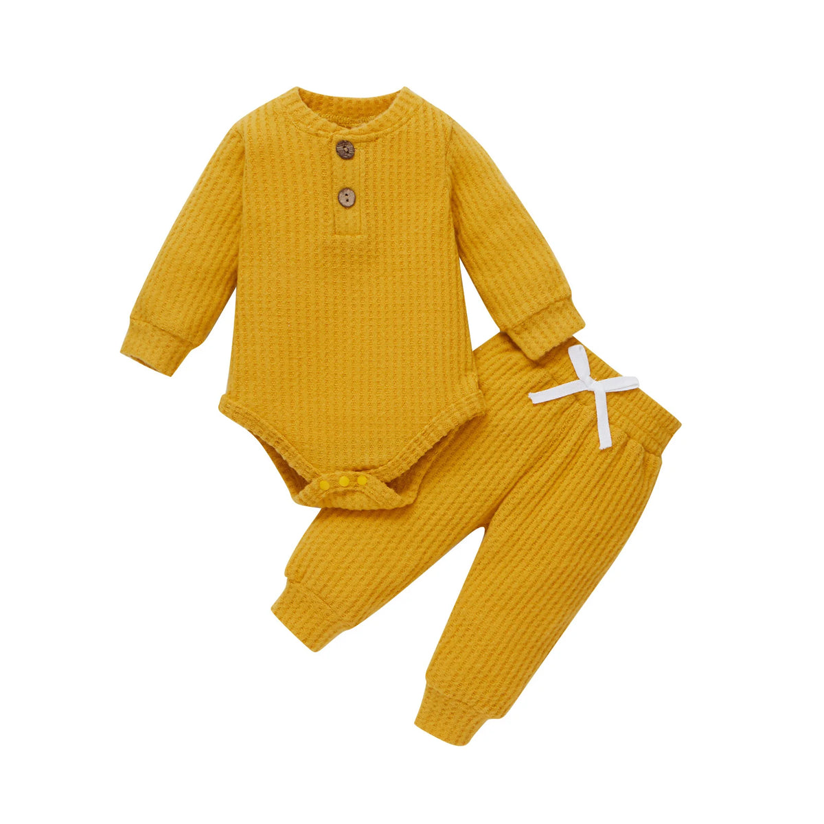 Infant Newborn Baby Girl Boy Spring Autumn Ribbed/Plaid Soli