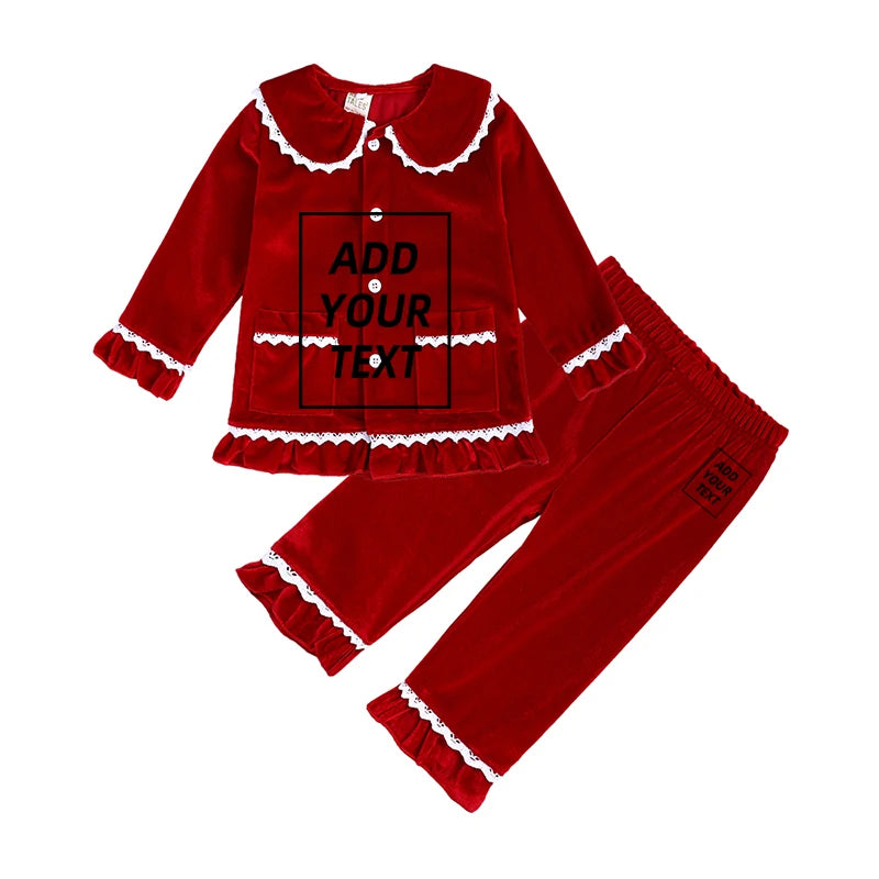 Velvet Christmas Pyjamas Set – Kids