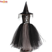 Load image into Gallery viewer, Girls Gothic Halloween Ghost Witch Costume Flare Sleeve Kids