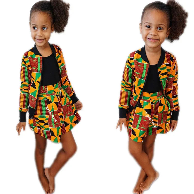 African Ankara Two-Piece Set | Kids Traditional Dress