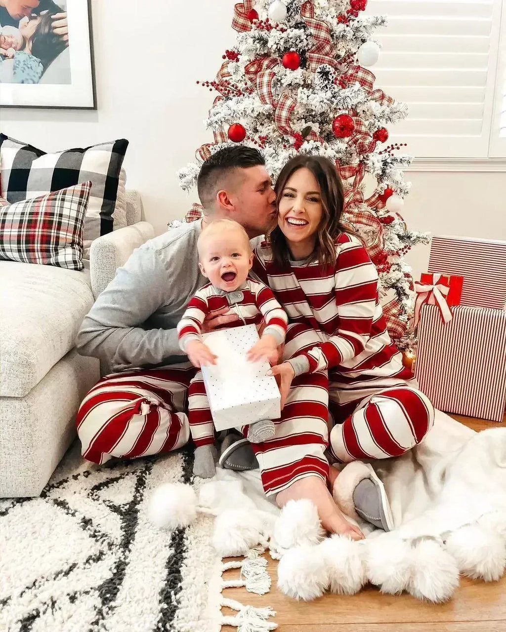 Striped Christmas Family Pyjama Set