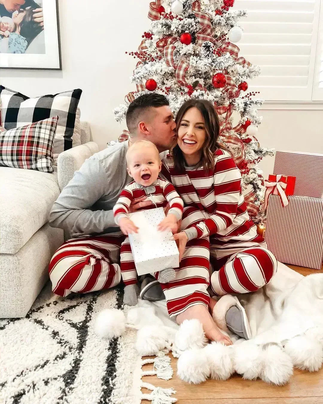 Striped Christmas Family Pyjama Set