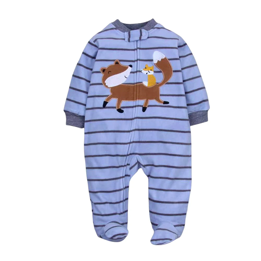 Cosy Animal Fleece Romper | Newborn–12 Months