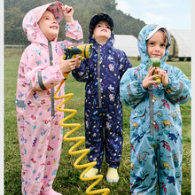 Load image into Gallery viewer, Camouflage Print Kids Raincoat With Visor Hood Reflective St