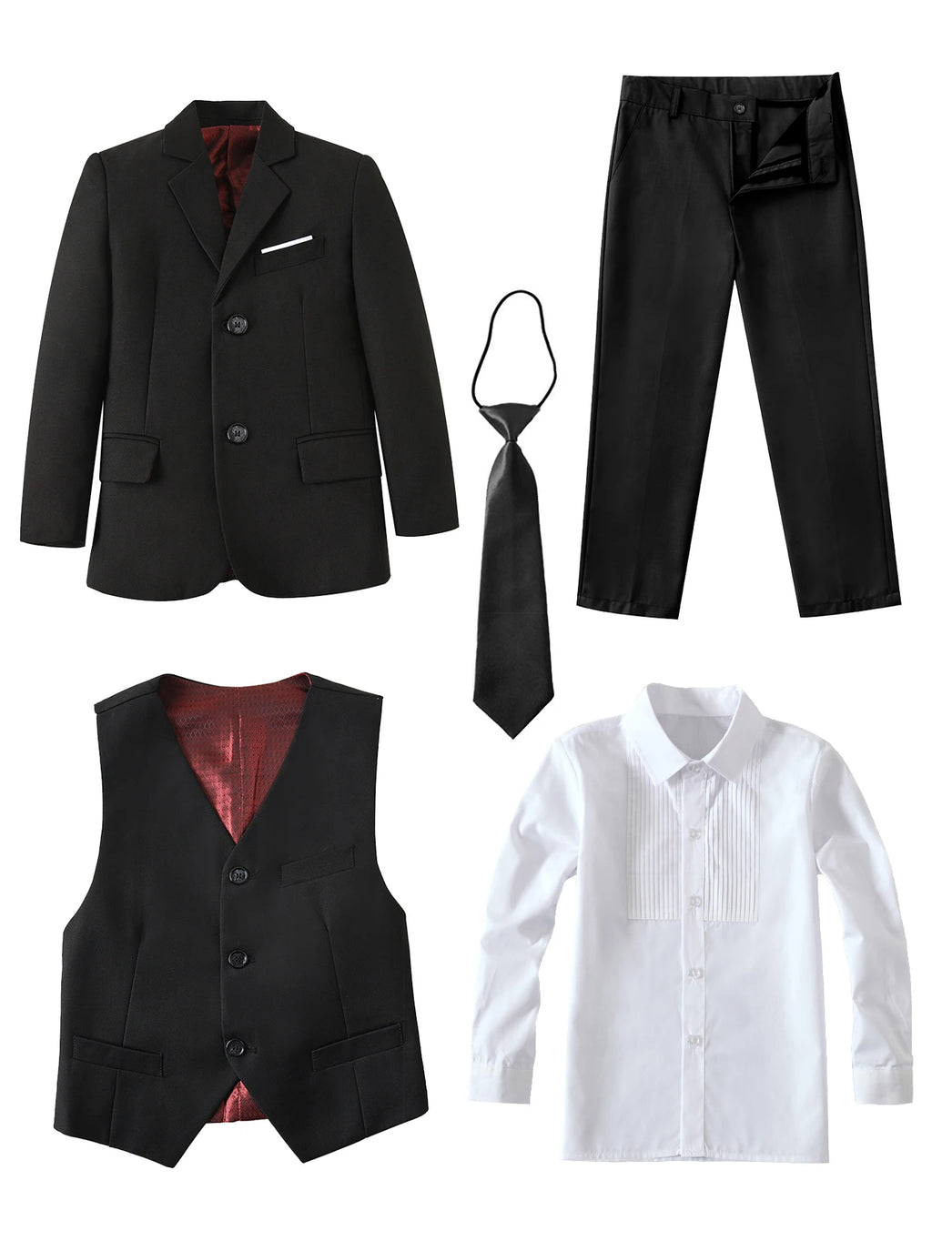Boys Suits Colorful Formal Suits 5 Piece Slim Fit Dresswear