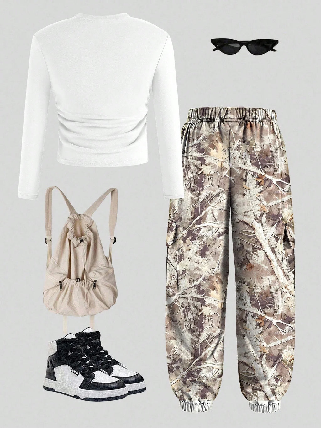 Spring and Autumn Girls' Trendy 2-Piece Outfit: Letter Print