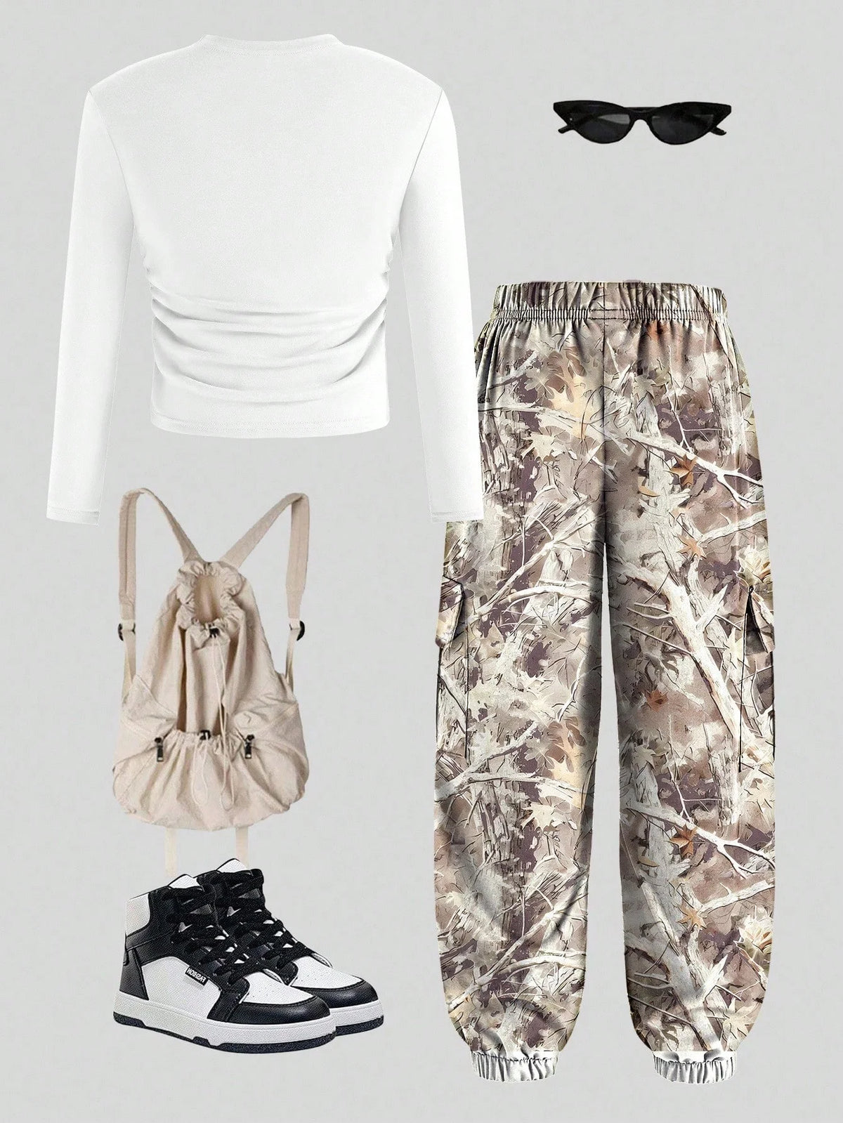 Spring and Autumn Girls' Trendy 2-Piece Outfit: Letter Print