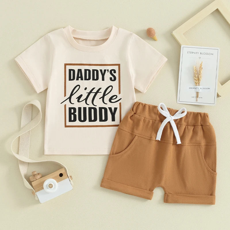 Citgeett Summer Toddler Boys Outfits Letter Print Short Slee