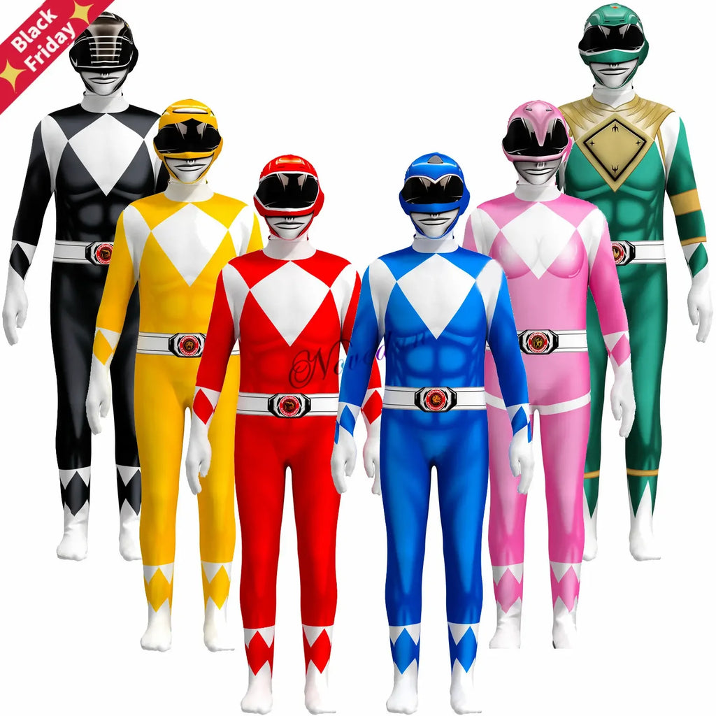 Power Samurai Sentai Shinkenger Rangers Costume Adult Kids S