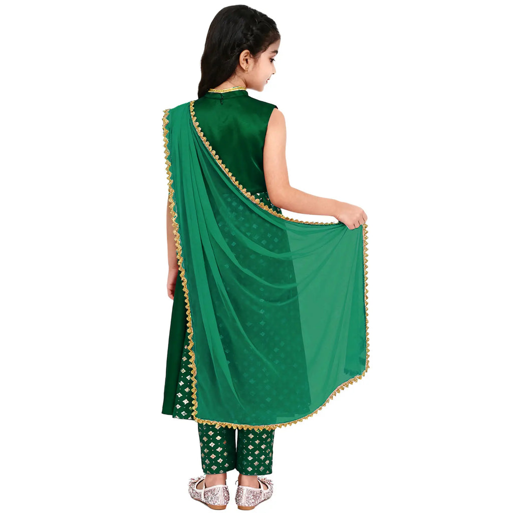 Girls' Indian Salwar Kameez with Metallic Print