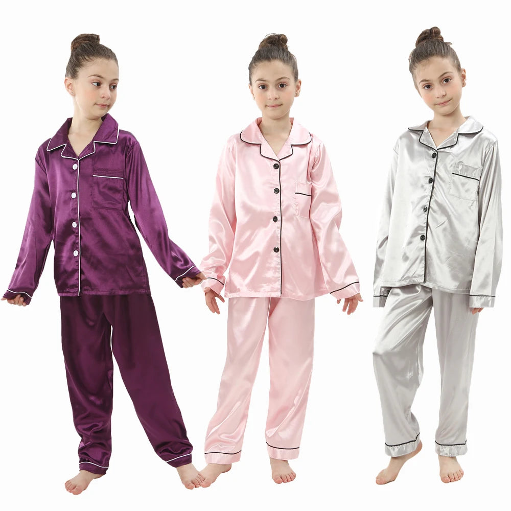 Silk Satin Pyjama Set for Kids | Ages 2-13
