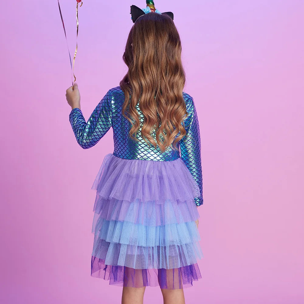 Mermaid Tulle Party Dress | Girls 3-12Y
