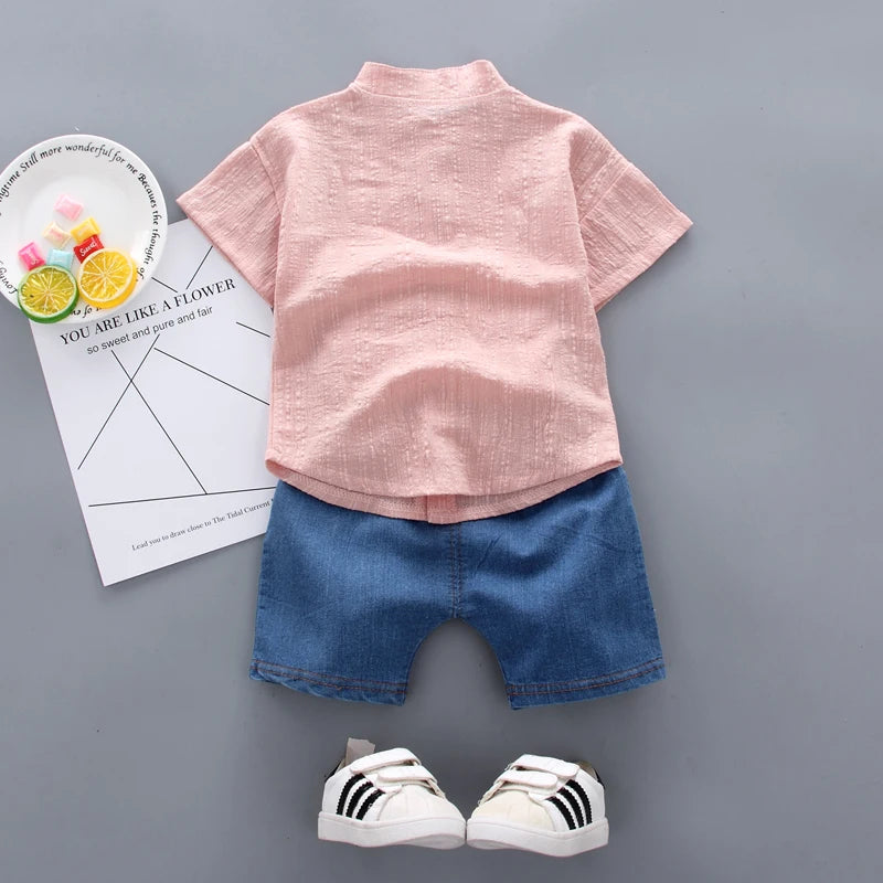 Summer Sale Toddler Kids Baby Boys Shirt Cartoon Tops Denim