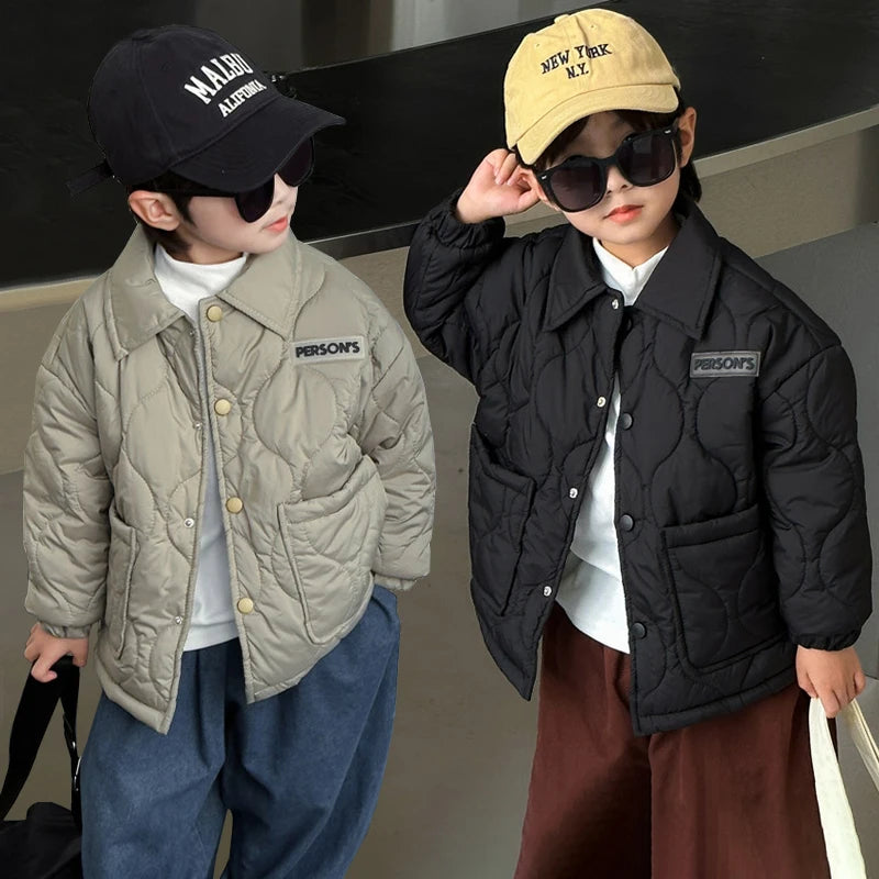 Boys Velvet-Lined Winter Coat | Warm & Cosy