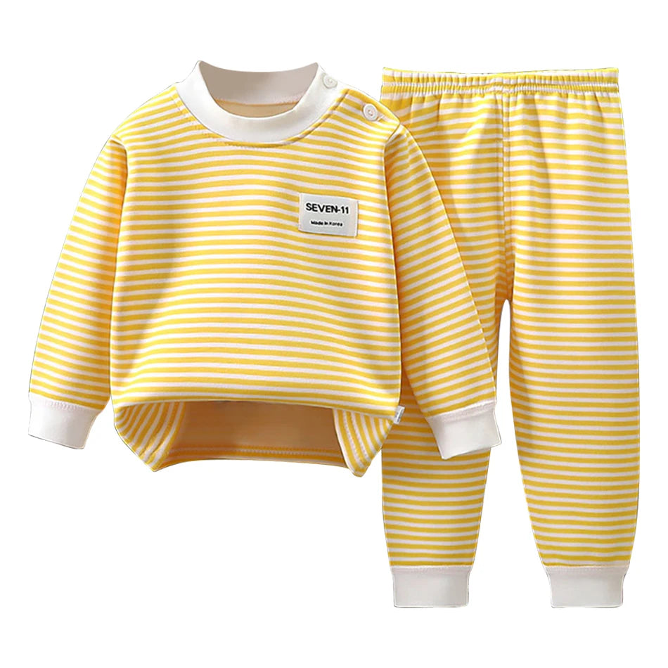 Striped Fleece Pyjama Set | Kids Autumn-Winter