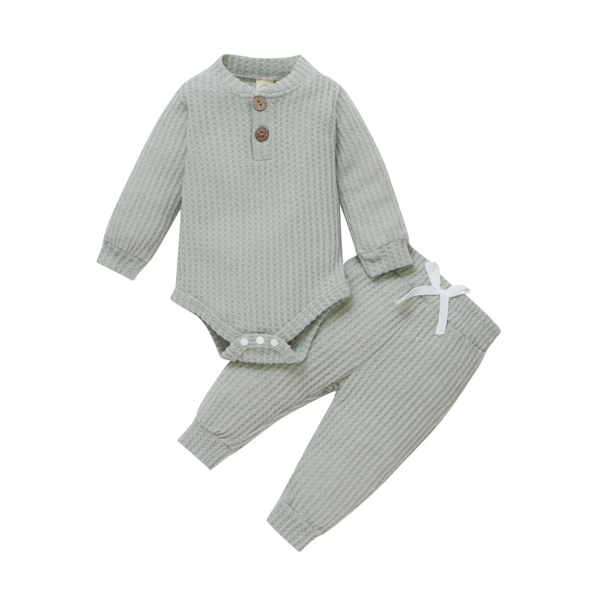 Infant Newborn Baby Girl Boy Spring Autumn Ribbed/Plaid Soli