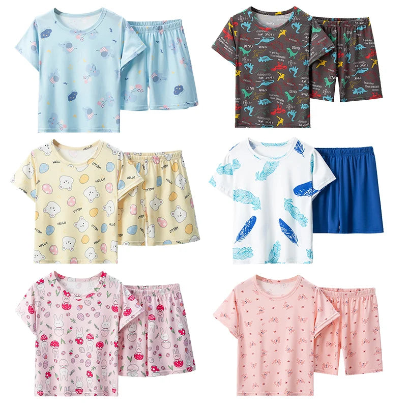 Dinosaur & Floral Shortie Pyjama Sets for Kids
