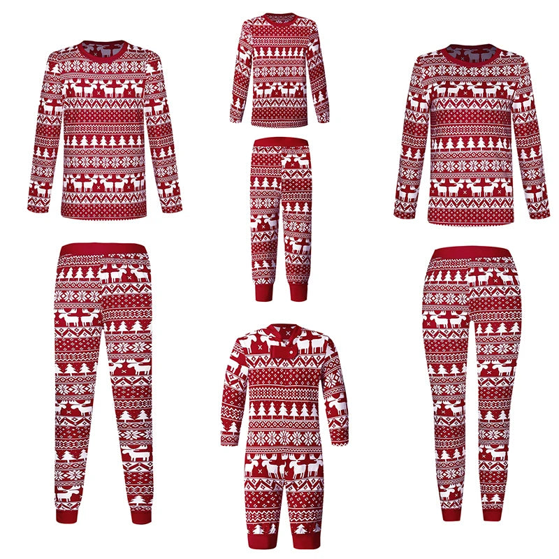 Family Matching Outfits Christmas Pajamas Sets Classic Elk R