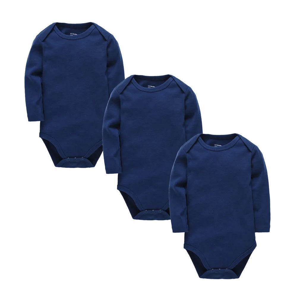 Solid White Baby Clothes Long Sleeve Cotton Baby Girls Boys