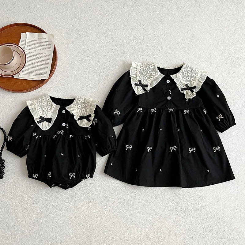 Sisters Embroidered Romper Dress | Baby & Kids